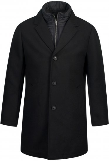JP1880 Coat Wool Blend Quilted Black - Jackor - Stora jackor - 2XL-12XL