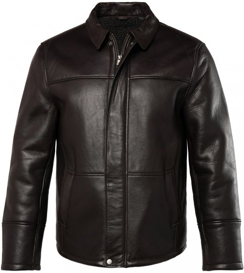 JP1880 Leather Jacket Soft Lamb Nappa Dark Brown - Jackor - Stora jackor - 2XL-12XL