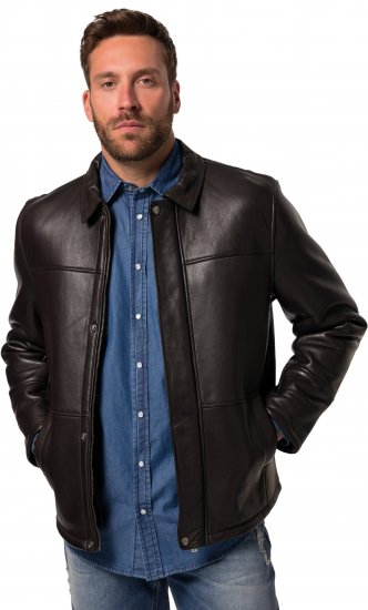 JP1880 Leather Jacket Soft Lamb Nappa Dark Brown - Jackor - Stora jackor - 2XL-12XL