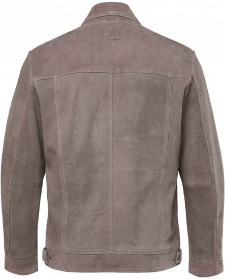 JP1880 Leather Jacket Lamskin Suede Grey - Jackor - Stora jackor - 2XL-12XL