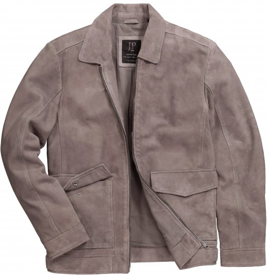 JP1880 Leather Jacket Lamskin Suede Grey - Jackor - Stora jackor - 2XL-12XL