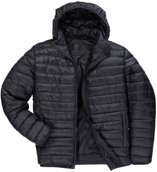 JAY-PI Lightly Quilted Jacket with a Hoodie Black - Jackor - Stora jackor - 2XL-12XL