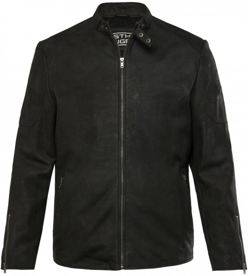STHUGE Leather Biker Jacket Lamb Nappa Leather Black - Jackor - Stora jackor - 2XL-12XL