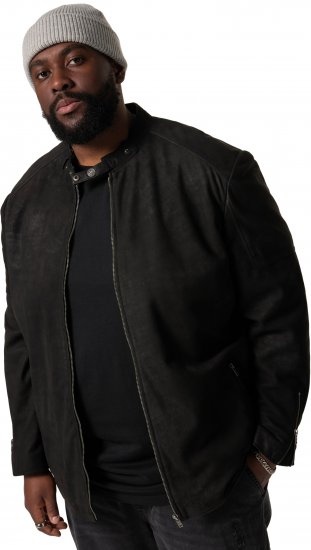STHUGE Leather Biker Jacket Lamb Nappa Leather Black - Jackor - Stora jackor - 2XL-12XL