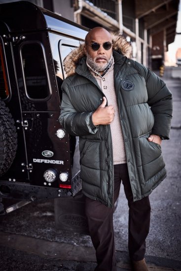 JP1880 Quilted Parka Lightweight and Warm with Faux Fur Hood Dark Green - Jackor - Stora jackor - 2XL-12XL