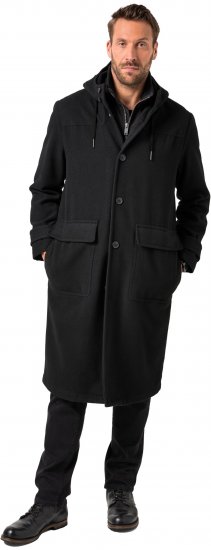 JP1880 Water-repellent Functional Coat with Wool Look Black - Jackor - Stora jackor - 2XL-12XL