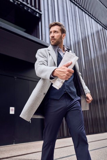 JP1880 Wool Blend Coat with Nylon Insert Grey - Jackor - Stora jackor - 2XL-12XL