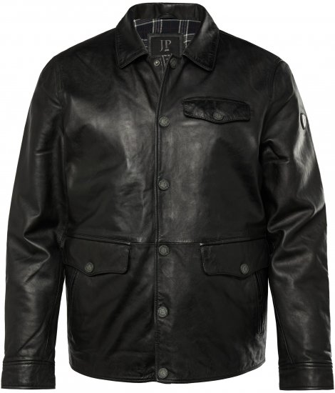 JP1880 Leather Jacket Finest Lamb Nappa Black - Jackor - Stora jackor - 2XL-12XL