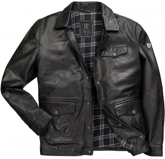 JP1880 Leather Jacket Finest Lamb Nappa Black - Jackor - Stora jackor - 2XL-12XL