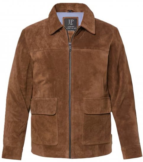 JP1880 Leather Jacket Genuine Cowhide Brown - Jackor - Stora jackor - 2XL-12XL