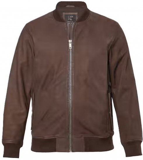 JP1880 Jacket Buffed Nubuck Lamb Leather Brown - Jackor - Stora jackor - 2XL-12XL