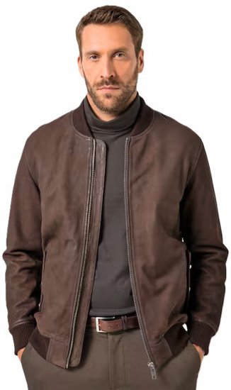 JP1880 Jacket Buffed Nubuck Lamb Leather Brown - Jackor - Stora jackor - 2XL-12XL