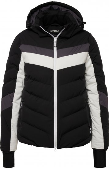 Ulla Popken HYPRAR Chevron Stripe Triple Function Quilted Fully Lined Ski Jacket Black - Jackor - 