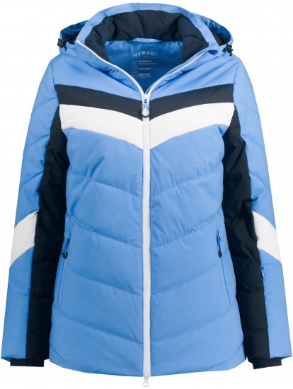 Ulla Popken HYPRAR Chevron Stripe Triple Function Quilted Fully Lined Ski Jacket Pastel Petrol - Jackor - 