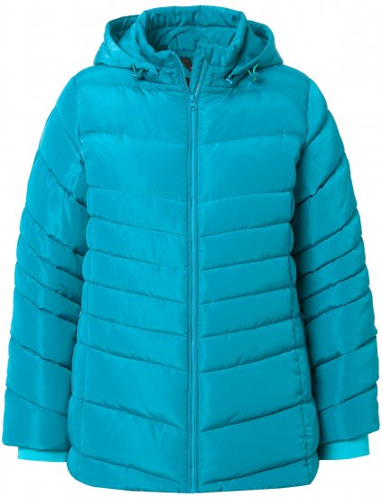 Ulla Popken Quilted Water Repellent Jacket Turquoise - Jackor - 