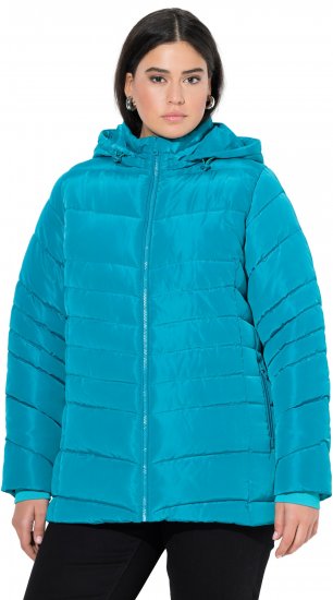 Ulla Popken Quilted Water Repellent Jacket Turquoise - Jackor - 
