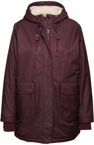 Ulla Popken HYPRAR Fleece Lined Jacket Dark Ruby - Jackor - 