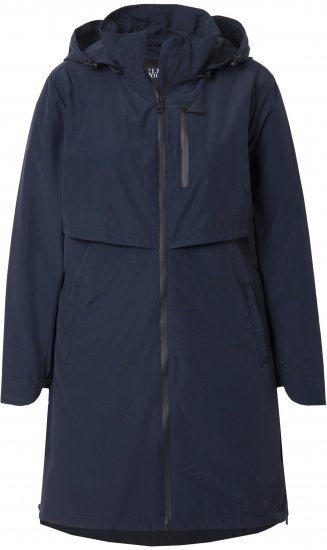 Ulla Popken Hooded with Zippered Pockets and Zippered Side Slits Jacket Navy - Jackor - 