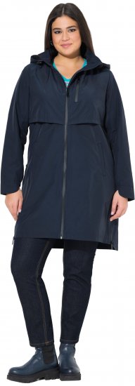 Ulla Popken Hooded with Zippered Pockets and Zippered Side Slits Jacket Navy - Jackor - 