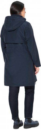 Ulla Popken Hooded with Zippered Pockets and Zippered Side Slits Jacket Navy - Jackor - 