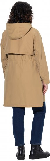 Ulla Popken Hooded with Zippered Pockets and Zippered Side Slits Jacket Mocha - Jackor - 