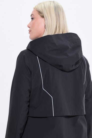 Ulla Popken Extra Long Functional Coat Black - Jackor - Damjackor i stora storlekar