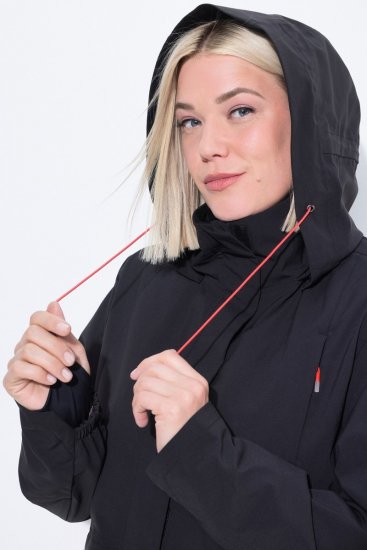 Ulla Popken Extra Long Functional Coat Black - Jackor - Damjackor i stora storlekar