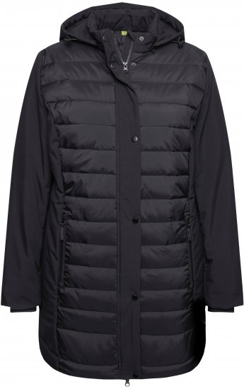Ulla Popken HYPRAR Mixed Texture Water-Repellent Jacket Black - Jackor - 