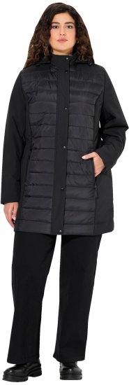 Ulla Popken HYPRAR Mixed Texture Water-Repellent Jacket Black - Jackor - 