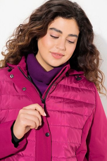 Ulla Popken HYPRAR Mixed Texture Water-Repellent Jacket Ruby - Jackor - Damjackor i stora storlekar