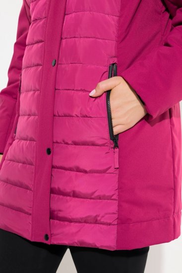 Ulla Popken HYPRAR Mixed Texture Water-Repellent Jacket Ruby - Jackor - Damjackor i stora storlekar