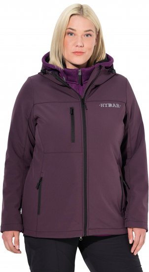 Ulla Popken HYPRAR Softshell Fleece Lined Jacket Dark Blackberry - Plus size-bälten för dam - 