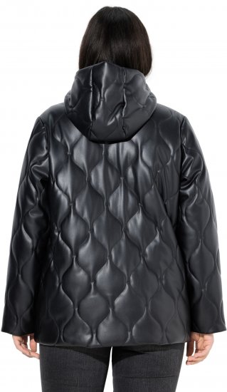 Ulla Popken Faux Leather Quilted Jacket Black - Jackor - 