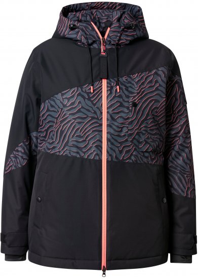 Ulla Popken Neon Ripple Performance Snow Jacket Black - Jackor - 