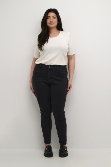 Kaffe Curve Laurina Jeans Sliten Svart Denim - Jeans & Byxor i Stora Storlekar – Plus Size - 