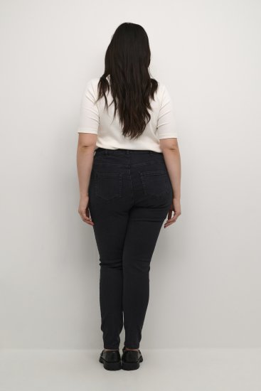 Kaffe Curve Laurina Jeans Sliten Svart Denim - Jeans & Byxor i Stora Storlekar – Plus Size - 