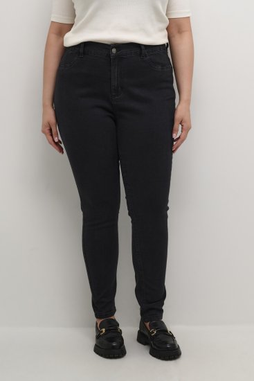 Kaffe Curve Laurina Jeans Sliten Svart Denim - Jeans & Byxor i Stora Storlekar – Plus Size - 