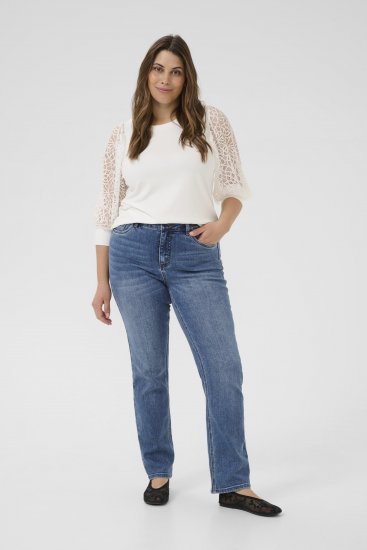 Kaffe Curve Dina Raka jeans i normal längd Blå - Jeans & Byxor i Stora Storlekar – Plus Size - 