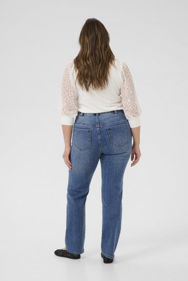 Kaffe Curve Dina Raka jeans i normal längd Blå - Jeans & Byxor i Stora Storlekar – Plus Size - 