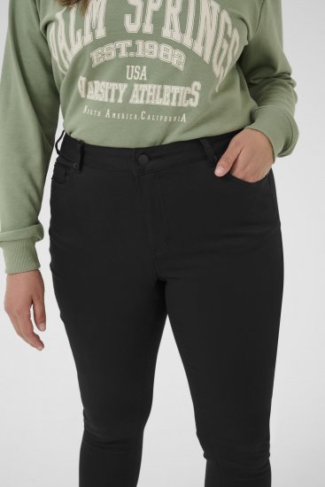 Kaffe Curve Dina Slim jeans i cropped-längd Svart - Jeans & Byxor i Stora Storlekar – Plus Size - 