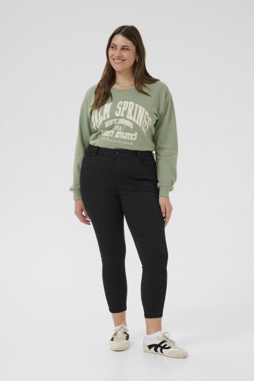 Kaffe Curve Dina Slim jeans i cropped-längd Svart - Jeans & Byxor i Stora Storlekar – Plus Size - 