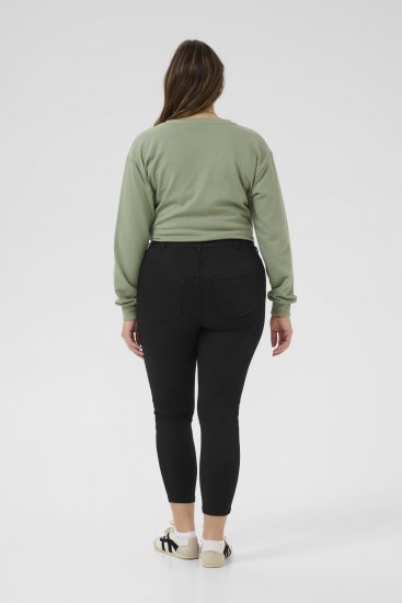 Kaffe Curve Dina Slim jeans i cropped-längd Svart - Jeans & Byxor i Stora Storlekar – Plus Size - 