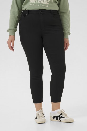 Kaffe Curve Dina Slim jeans i cropped-längd Svart - Jeans & Byxor i Stora Storlekar – Plus Size - 
