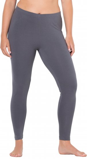 Ulla Popken Basic Stretch Knit Ankle Length Leggings Dark Grey - Jeans & Byxor i Stora Storlekar – Plus Size - 