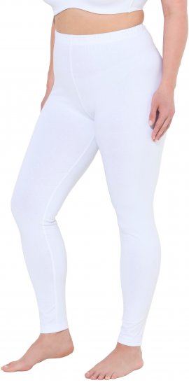 Ulla Popken Basic Stretch Knit Ankle Length Leggings Snow White - Jeans & Byxor i Stora Storlekar – Plus Size - 