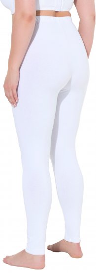 Ulla Popken Basic Stretch Knit Ankle Length Leggings Snow White - Jeans & Byxor i Stora Storlekar – Plus Size - 