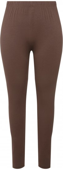 Ulla Popken Basic Stretch Knit Ankle Length Leggings Nougat Brown - Jeans & Byxor i Stora Storlekar – Plus Size - 