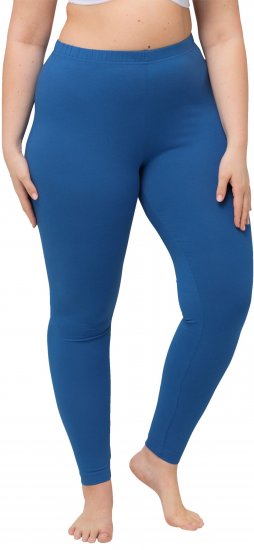 Ulla Popken Basic Stretch Knit Ankle Length Leggings Grey Blue - Jeans & Byxor i Stora Storlekar – Plus Size - 