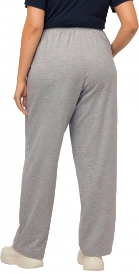 Ulla Popken Pull On Knit Straight Leg Pocket Pants Light Grey Melange - Jeans & Byxor i Stora Storlekar – Plus Size - 