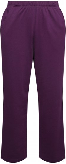 Ulla Popken Pull On Knit Straight Leg Pocket Pants Dark Blackberry - Jeans & Byxor i Stora Storlekar – Plus Size - 